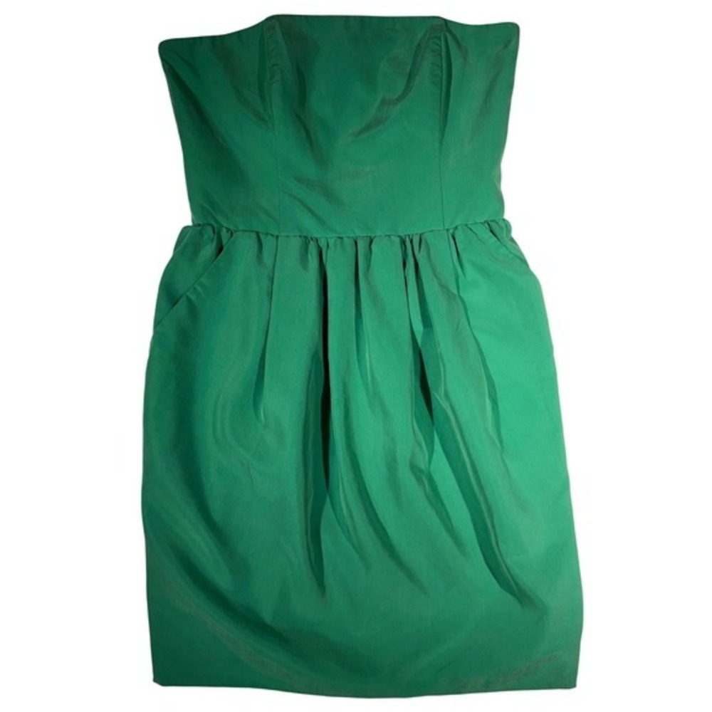 Rachel Rachel‎ Roy Emerald Green Strapless Mini Dress Cage Back Size 8
